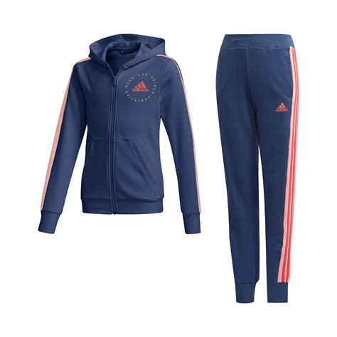 adidas meisjes trainingspak hooded pes suit pink coral|Girls .